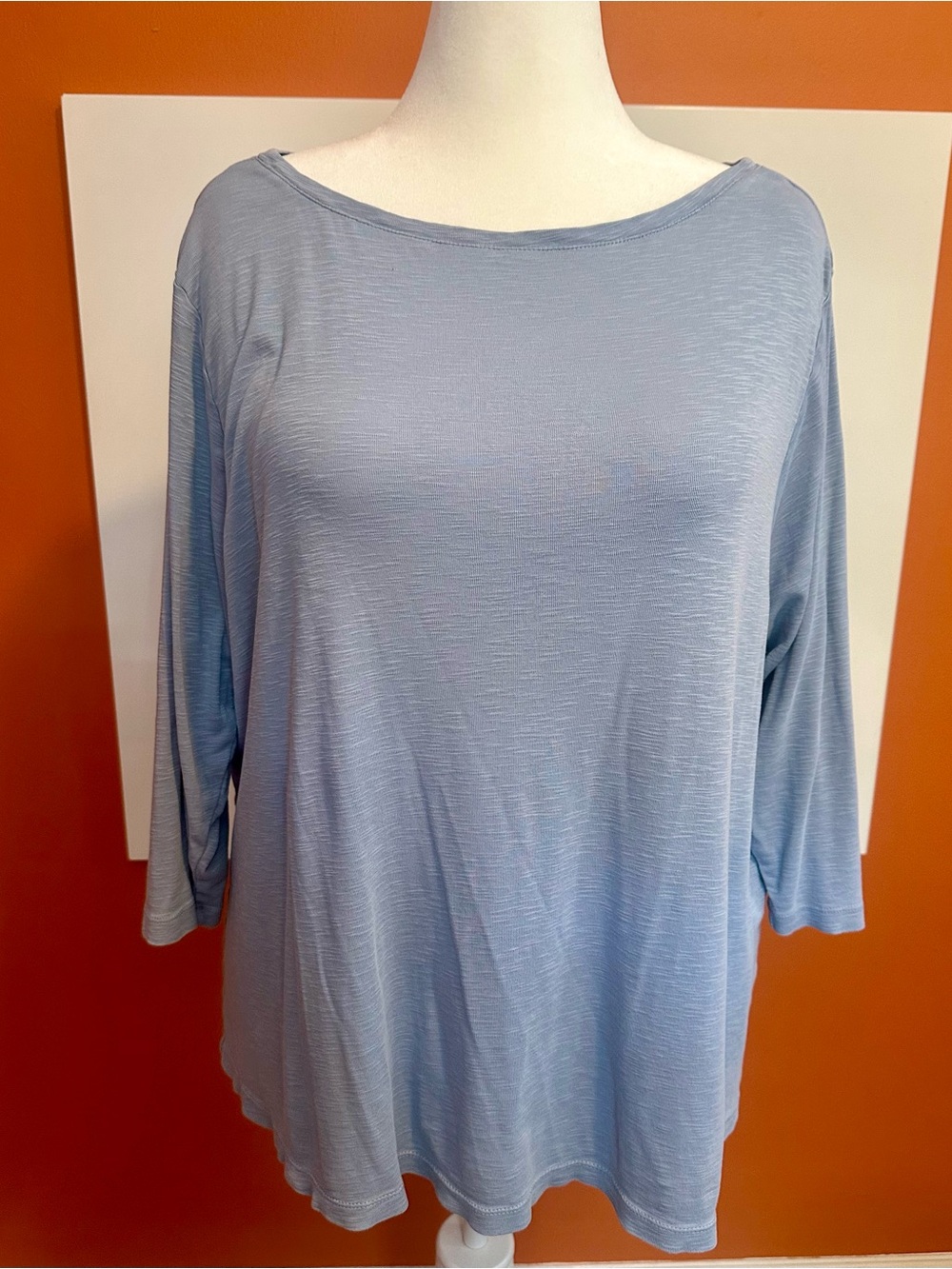 J. Jill Light Blue Pima Cotton Button-Back Tee Top - Size 2X
